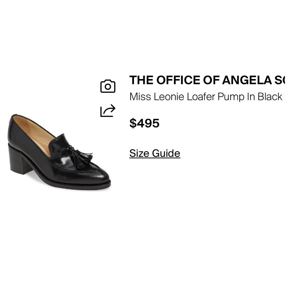 $495 The Office of Angela Scott Women’s 39.5 Leonie Loafer Pump Leather Black